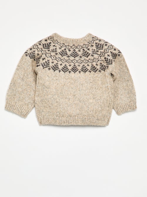 Pull en jacquard avec boutonnage à l'emmanchure - Kiabi