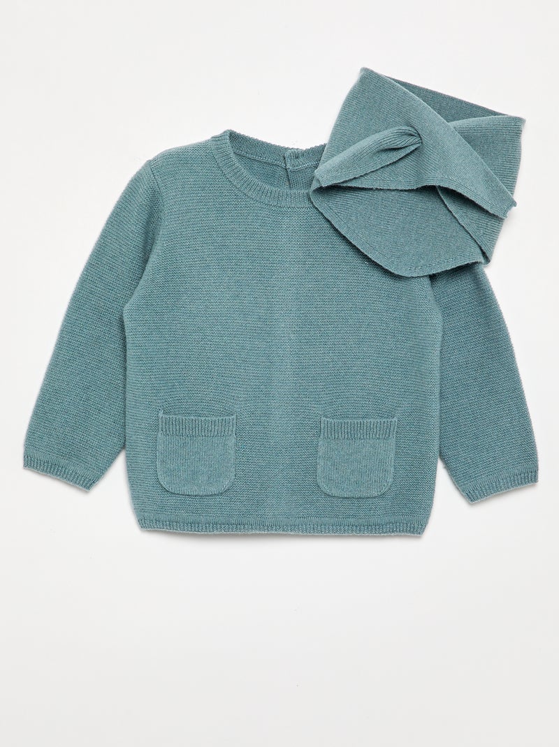 Pull en laine et cachemire - Premium Bleu - Kiabi