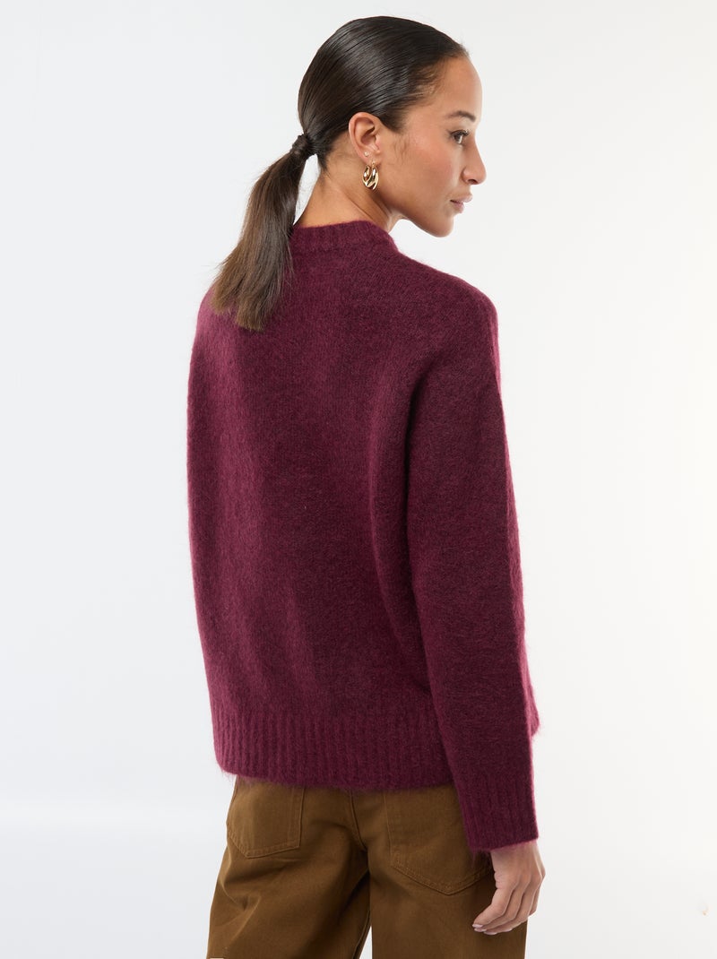Pull en laine et mohair Rouge - Kiabi