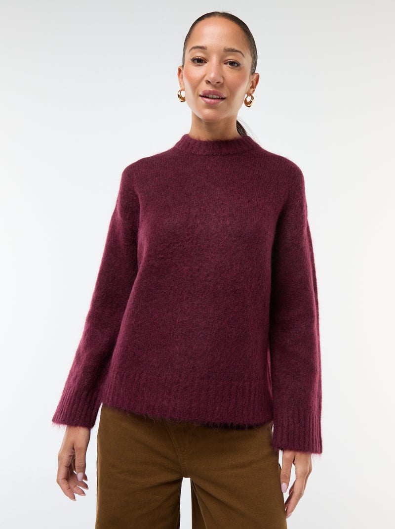 Pull en laine et mohair Rouge - Kiabi