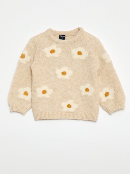 Pull en maille à motif fantaisie - Kiabi
