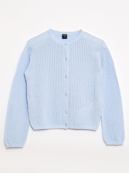 Pull en maille ajourée à col rond - Kiabi