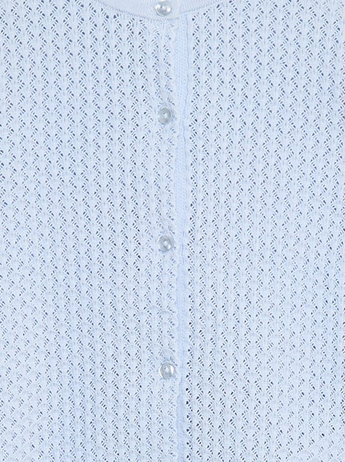 Pull en maille ajourée à col rond - Kiabi