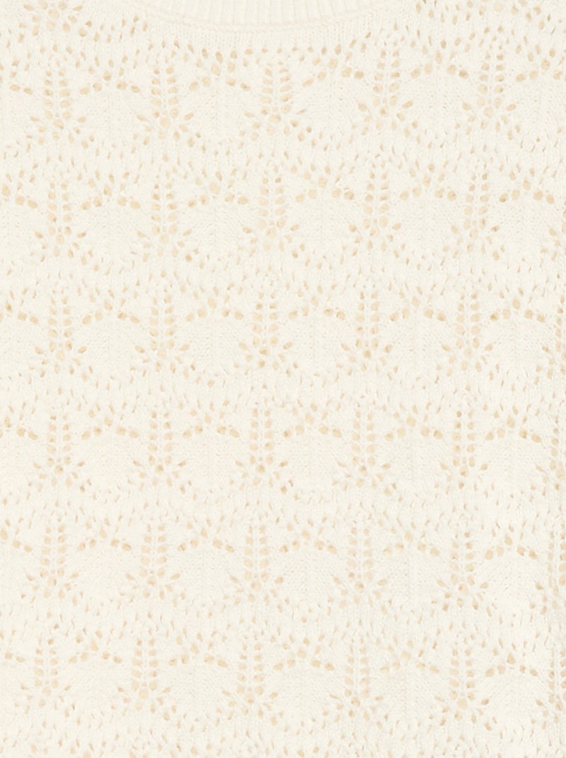Pull en maille ajourée Blanc - Kiabi