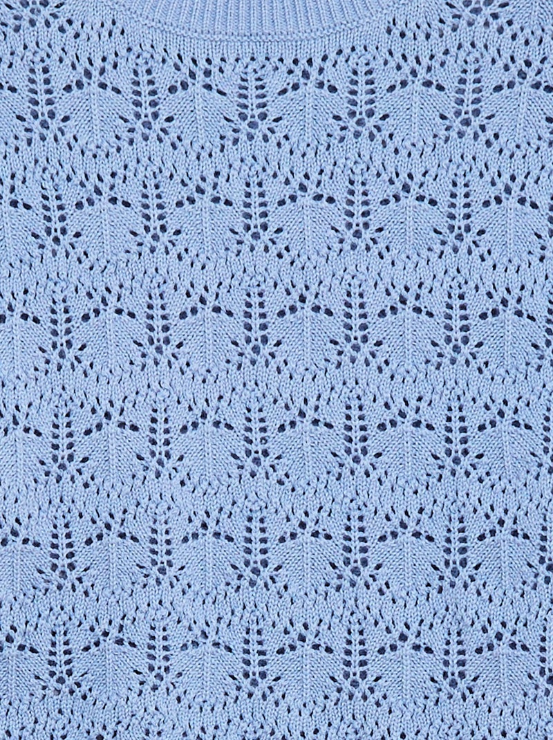 Pull en maille ajourée Bleu - Kiabi