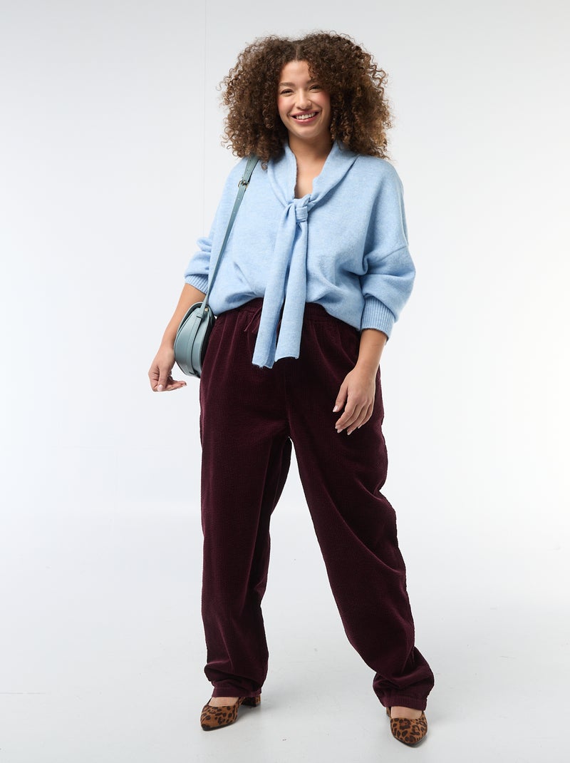 Pull en maille avec écharpe intégrée Bleu - Kiabi