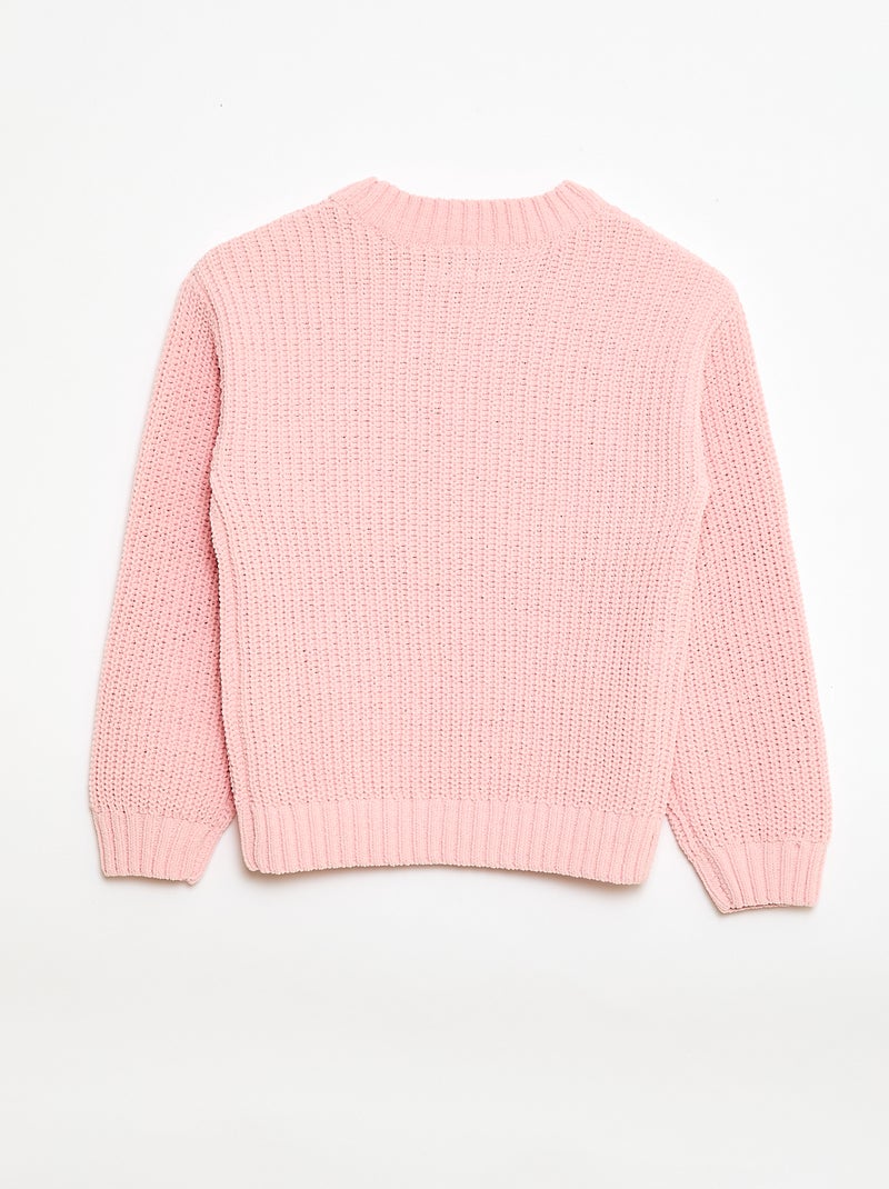Pull en maille chenille Rose - Kiabi