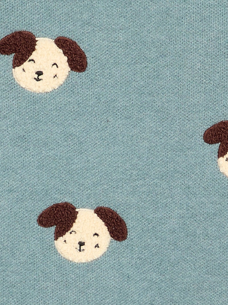 Pull en maille compacte avec broderies animaux Bleu - Kiabi
