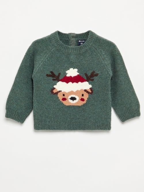 Pull en maille fine jauge 'Noël' - Kiabi