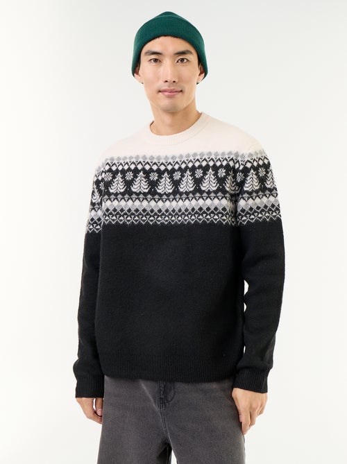 Pull en maille grosse jauge - Noël - Kiabi