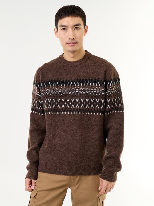 Pull en maille grosse jauge - Noël - Kiabi