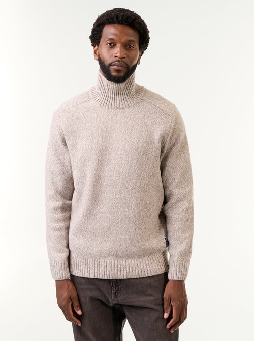 Pull en maille grosse jauge à col montant - Kiabi