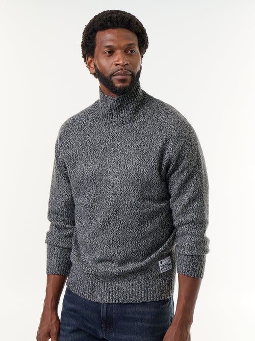 Pull en maille grosse jauge à col montant - Kiabi