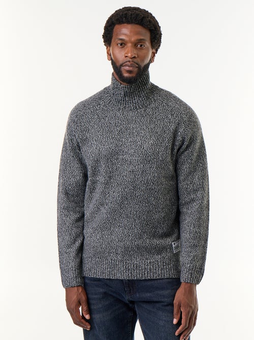 Pull en maille grosse jauge à col montant - Kiabi