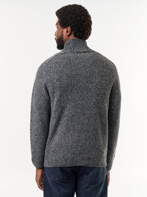 Pull en maille grosse jauge à col montant - Kiabi
