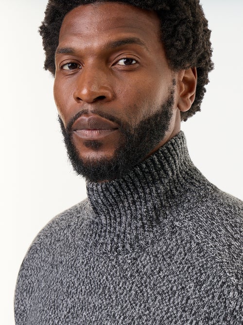 Pull en maille grosse jauge à col montant - Kiabi