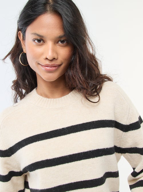 Pull en maille grosse jauge à col rond - Kiabi