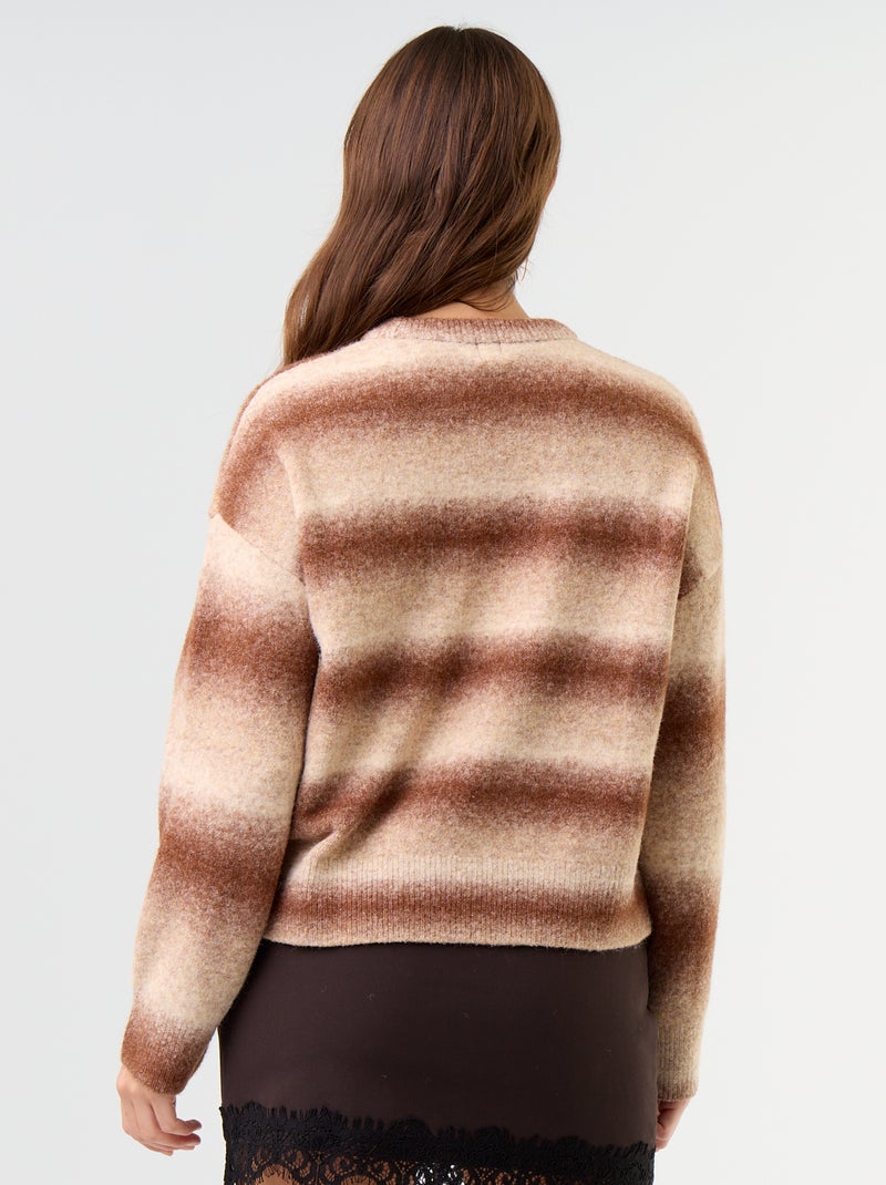 Pull en maille grosse jauge Marron - Kiabi