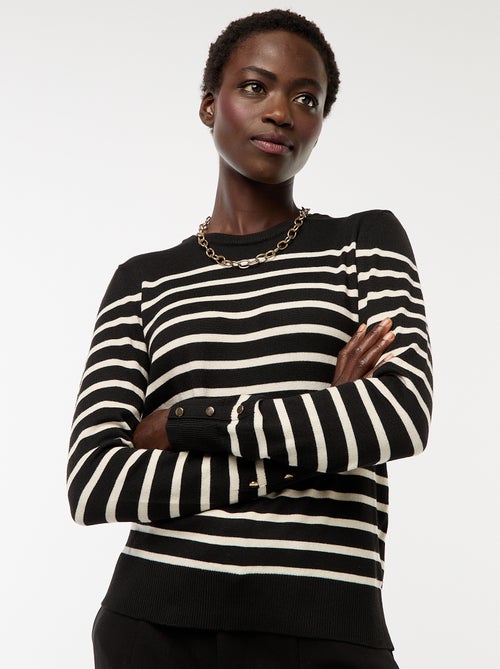 Pull en maille léger col rond - Kiabi