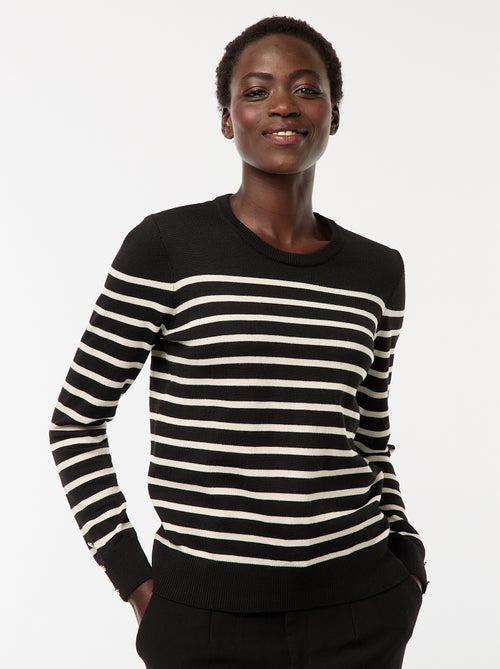 Pull en maille léger col rond - Kiabi