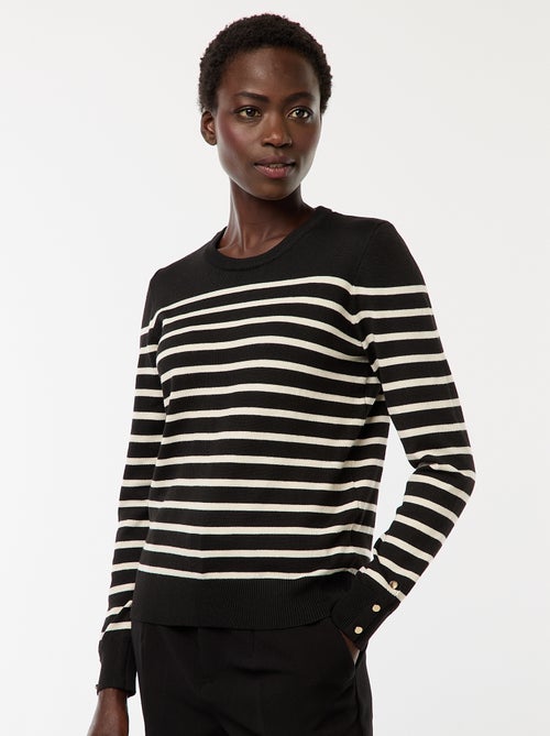 Pull en maille léger col rond - Kiabi