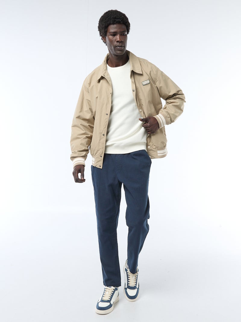 Pull en maille nid d'abeille Blanc - Kiabi