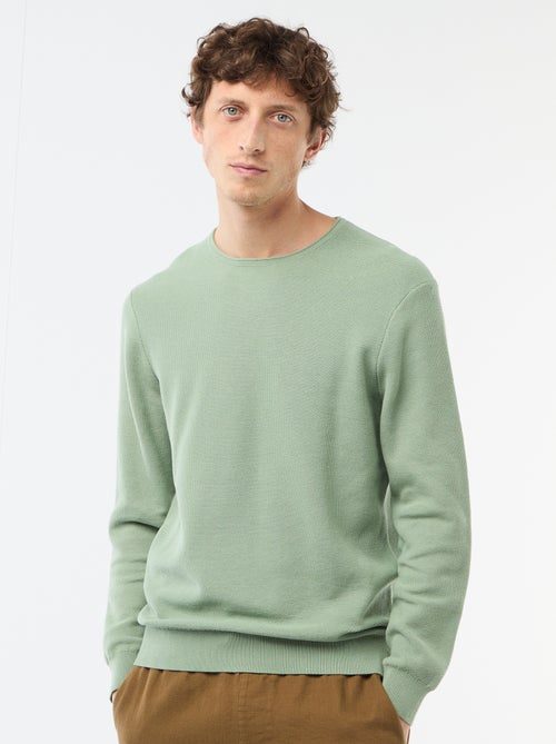 Pull en maille nid d'abeille - Kiabi