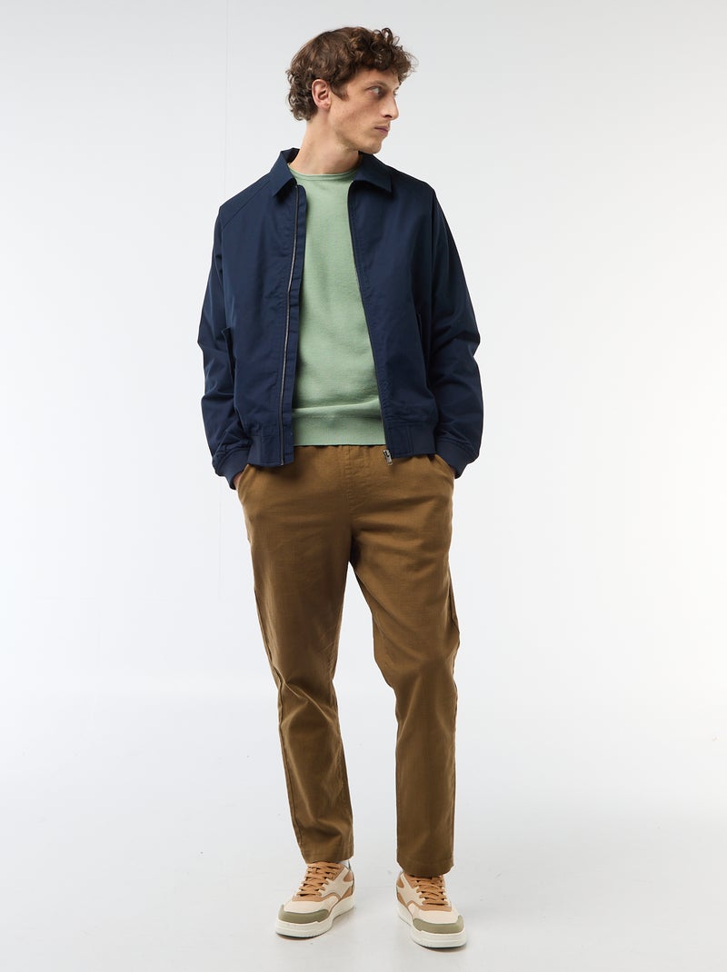 Pull en maille nid d'abeille Vert - Kiabi