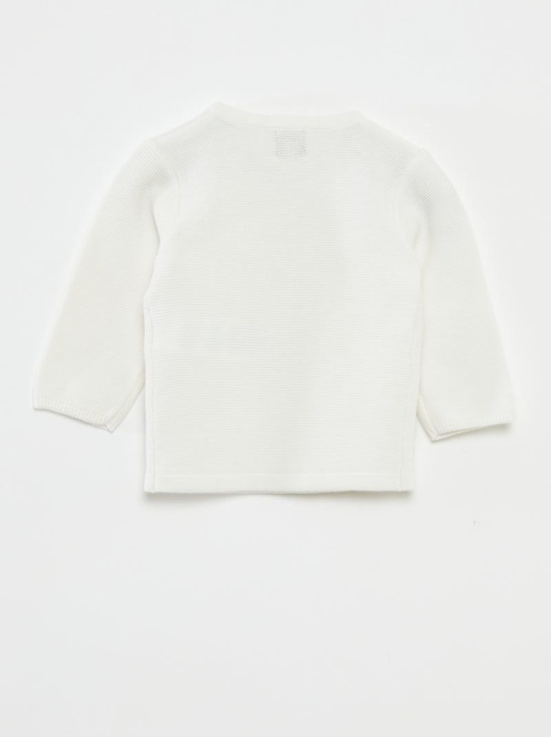 Pull en maille point mousse Blanc - Kiabi