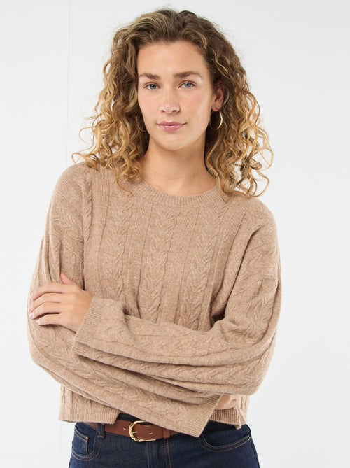 Pull en maille torsadée - Kiabi