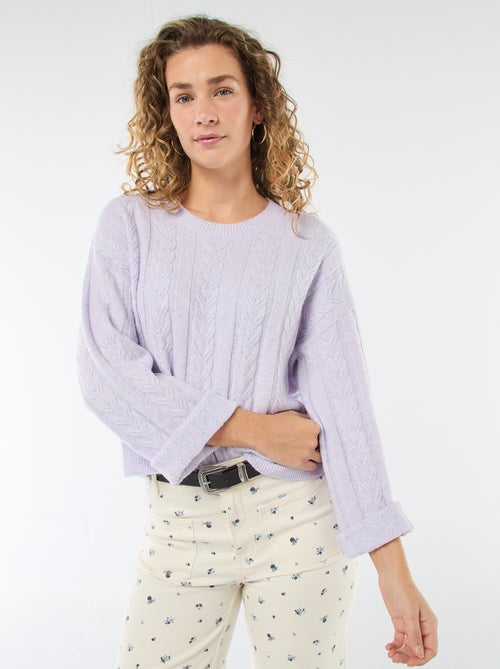 Pull en maille torsadée - Kiabi