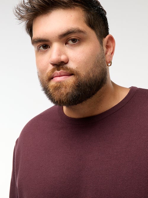 Pull en maille uni col rond - Kiabi