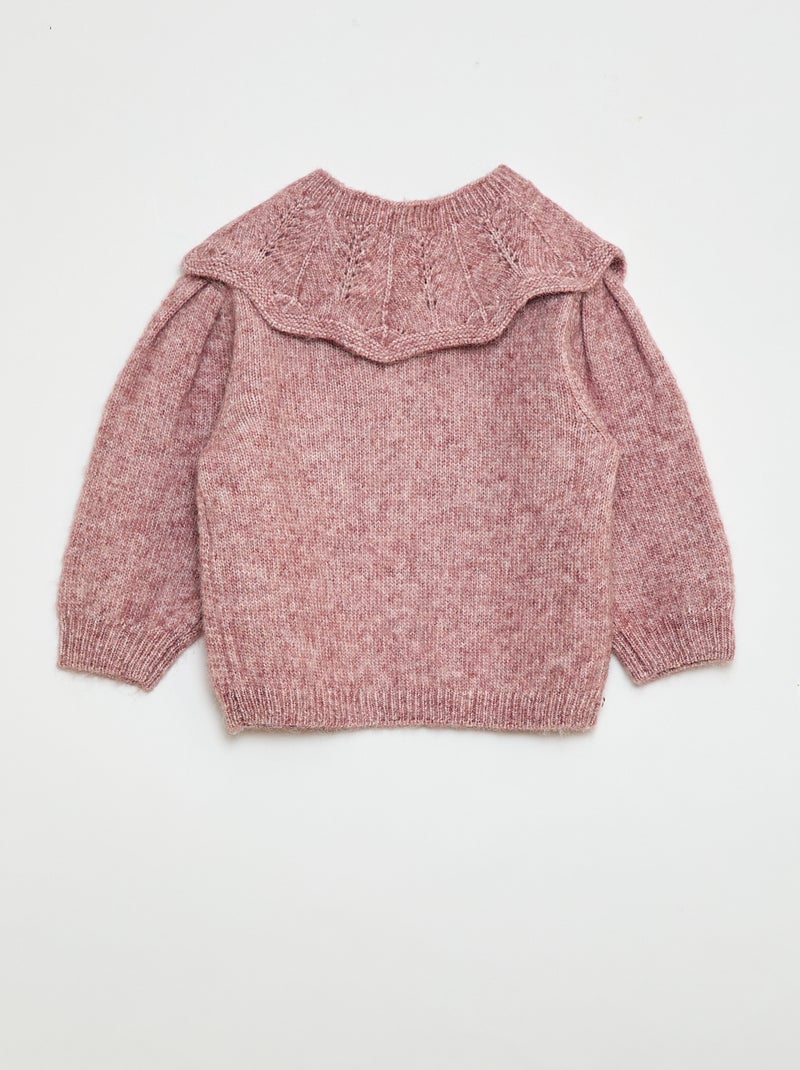 Pull en tricot avec col amovible Rose - Kiabi