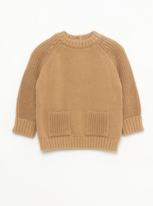 Pull en tricot uni - Kiabi