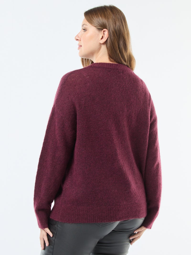 Pull fin en maille chaude Bordeaux - Kiabi