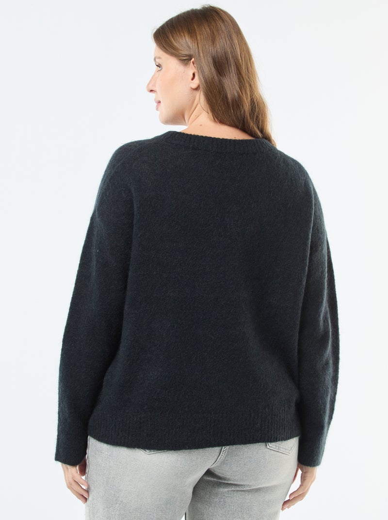 Pull fin en maille chaude Noir - Kiabi