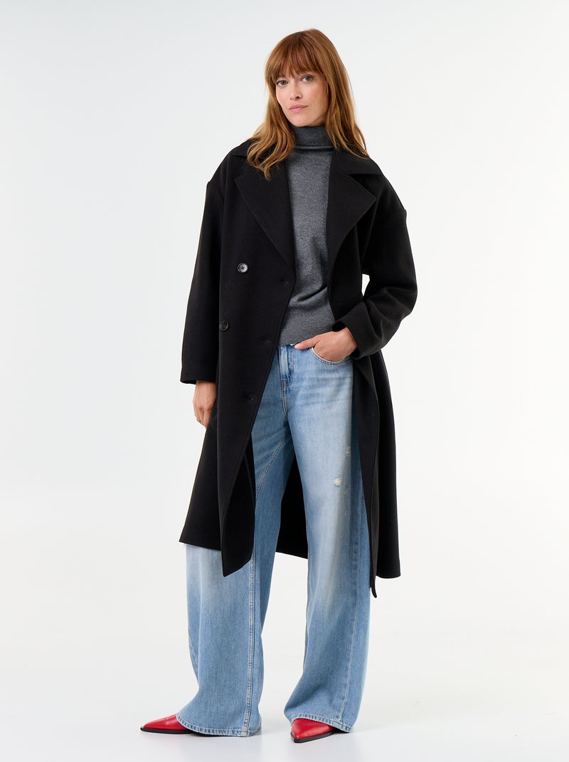 Pull fine jauge col roulé Gris - Kiabi