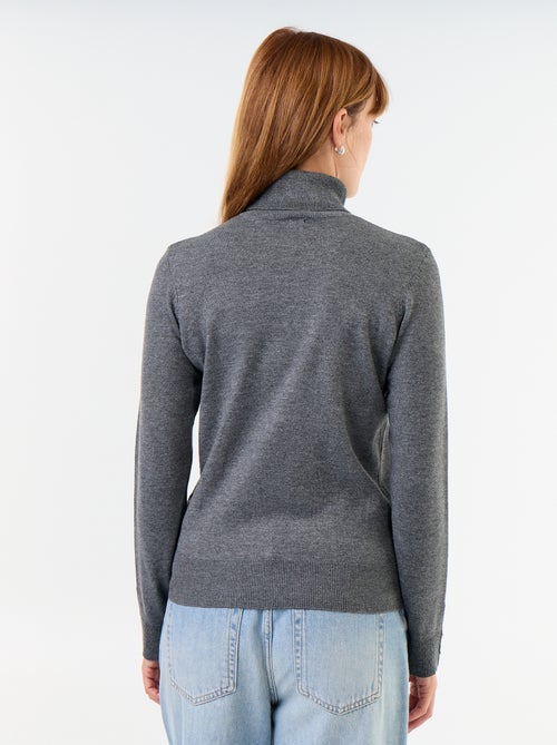 Pull fine jauge col roulé - Kiabi