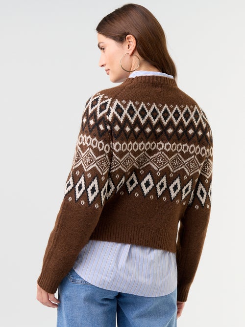 Pull grosse jauge jacquard 'Noël' - Kiabi