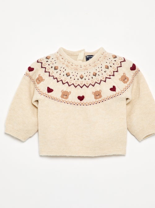 Pull jacquard de Noël en maille grosse jauge - Kiabi