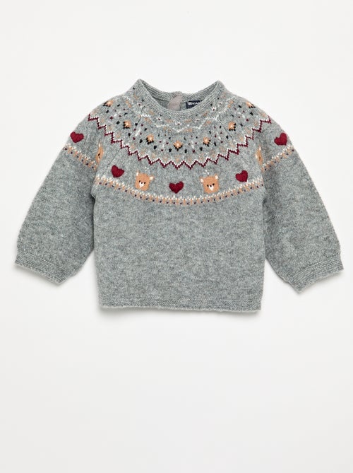 Pull jacquard de Noël en maille grosse jauge - Kiabi