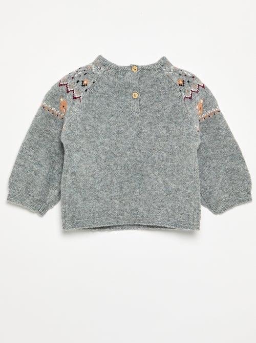 Pull jacquard de Noël en maille grosse jauge - Kiabi
