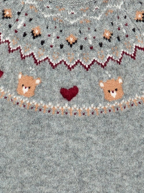 Pull jacquard de Noël en maille grosse jauge - Kiabi