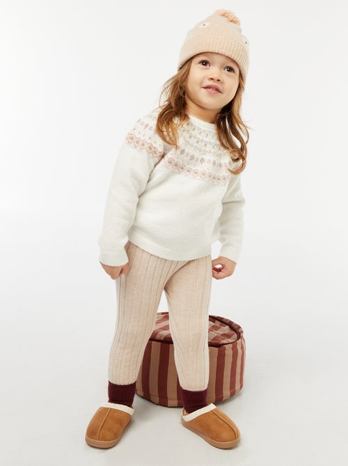 Pull jacquard en maille fluffy - Kiabi