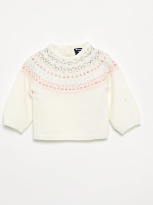 Pull jacquard en maille grosse jauge - Kiabi