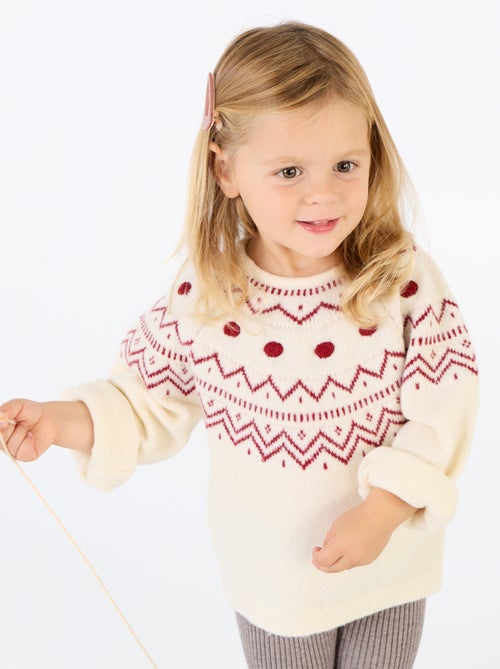 Pull jacquard en maille grosse jauge - Kiabi