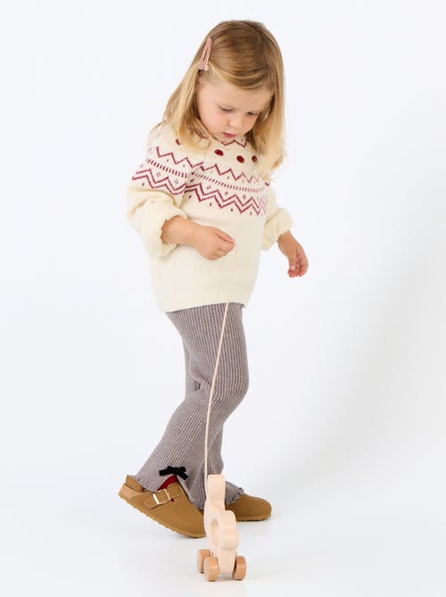Pull jacquard en maille grosse jauge - Kiabi