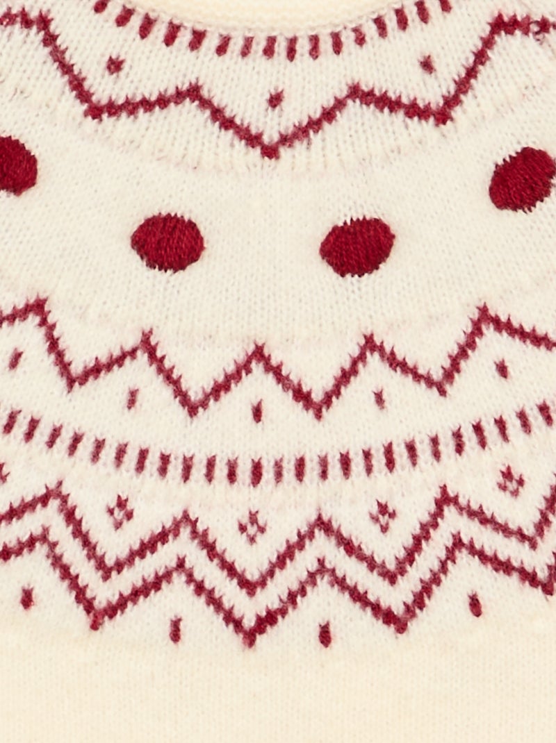 Pull jacquard en maille grosse jauge Blanc - Kiabi