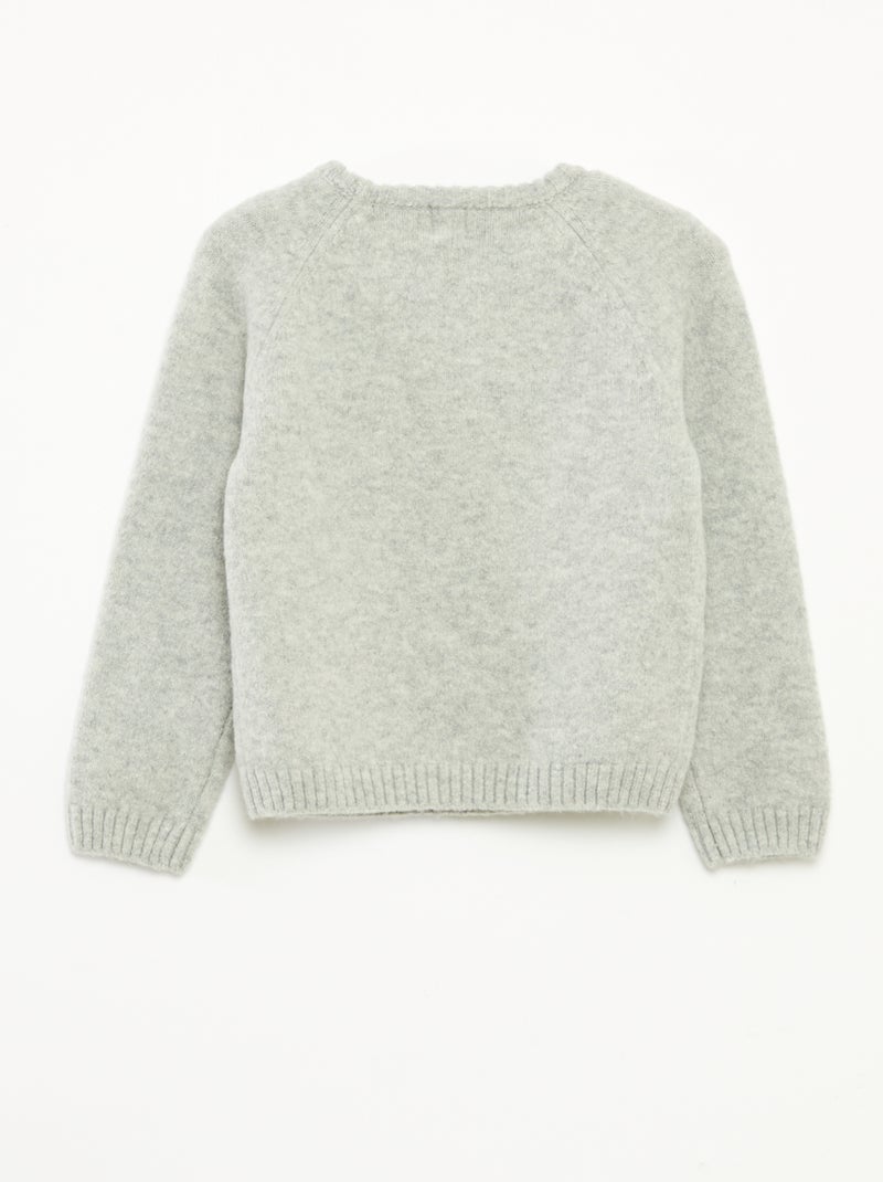 Pull jacquard 'pingouin' Gris - Kiabi