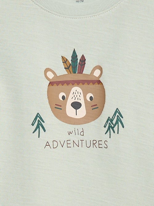 Pull léger en coton stretch avec imprimé - Kiabi